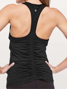 lululemon athletica Black Ruche of Adrenaline Racerback Tank